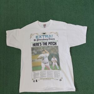 VINTAGE 1998 Tampa Bay Devil Rays Inaugrial Opening Season T Shirt Size Large